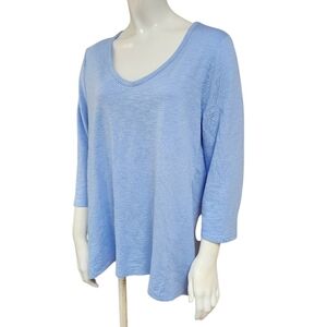 Chico's The Ultimate Tee Blue 3/4 Sleeve  T-Shirt (M)
